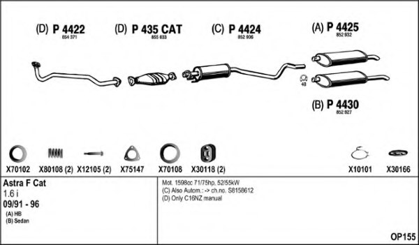 FENNO OP155 Exhaust System